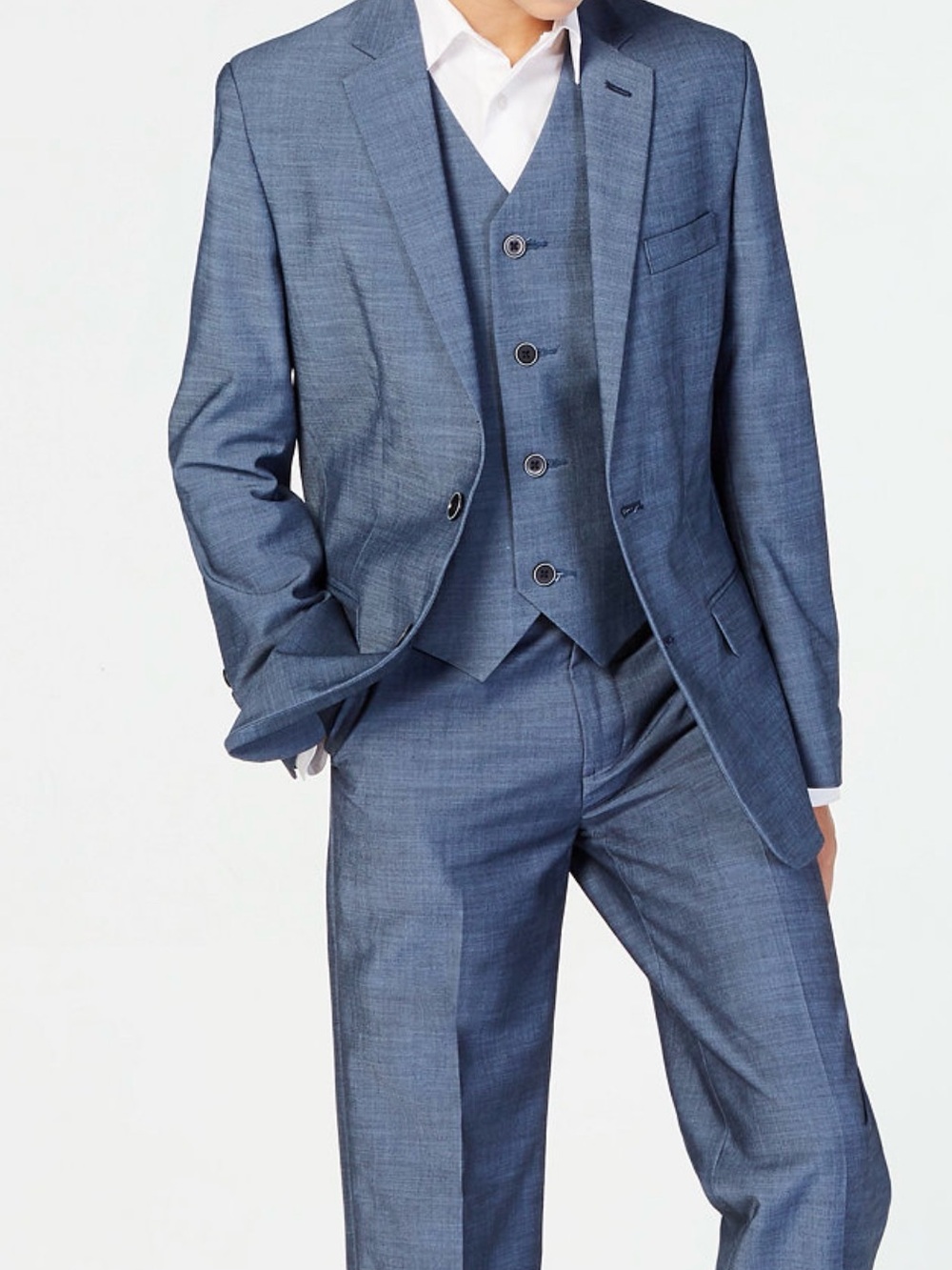Boy’s Calvin Klein Tailored Blue Two-Piece Suit - Classic Formal Wear